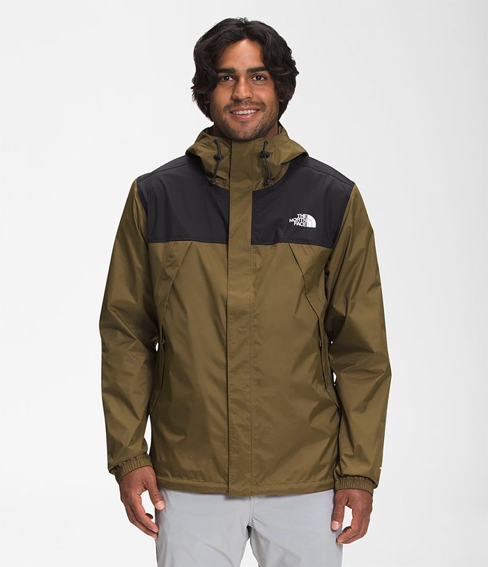 Chubasquero The North Face Hombre Antora - Colombia VRYSXG610 - Verde Oliva/Negras